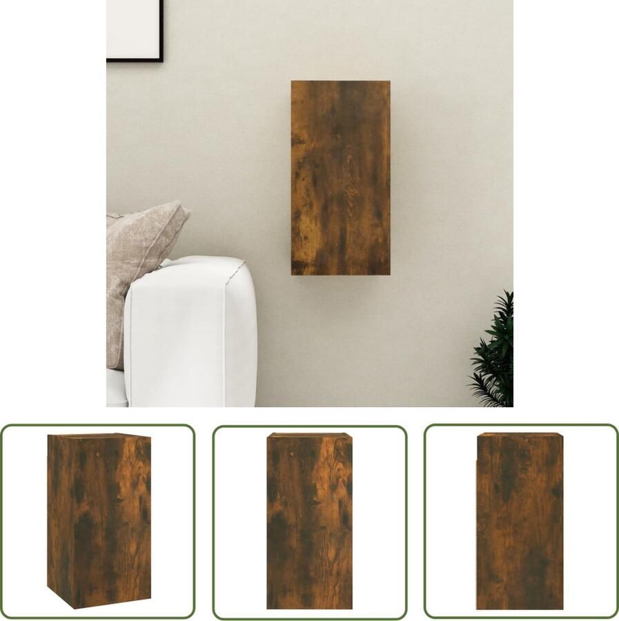 The Living Store vidaXL Tv-meubel 30 5x30x60 cm bewerkt hout gerookt eikenkleurig Tv-meubel Hangend Tv-meubel Houten Tv-meubel Modern Tv-meubel Bruin Tv-meubel - Foto 2