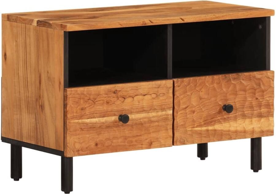 The Living Store Tv-meubel 70x33x46 cm massief acaciahout Tv-meubel Salontafel Houten Kast Acaciahout Vintage Tv-stand - Foto 2