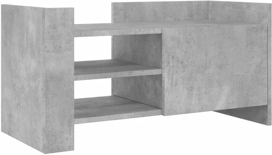 The Living Store Tv-meubel 80x35x40 cm bewerkt hout betongrijs Tv-meubel Houten Tv-standaard Tv Kast Betonnen Grijs Living Room Furniture - Foto 2
