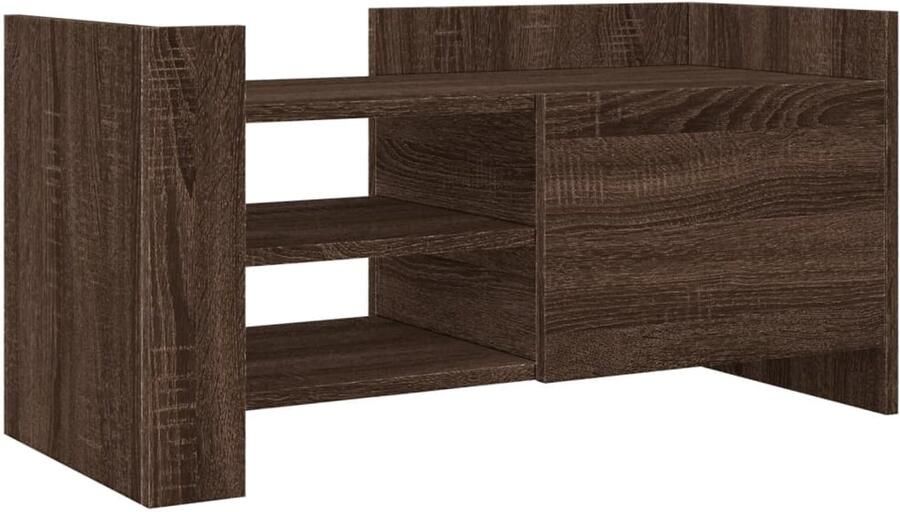 The Living Store Tv-meubel 80x35x40 cm bewerkt hout bruin eikenkleurig Tv Meubel Tv Kast Opbergruimte Houten Tv Stand Bruine Eiken - Foto 2