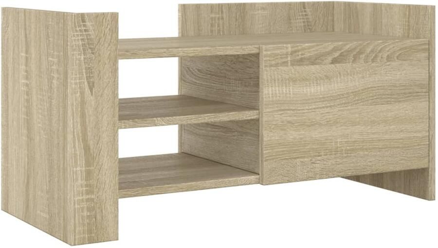 The Living Store Tv-meubel 80x35x40 cm bewerkt hout sonoma eikenkleurig Tv-meubel Salontafel Houten Tv-stand Bruine Tv-bank Sonome Eiken - Foto 2