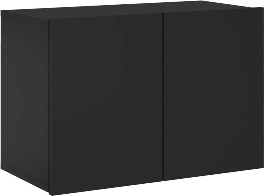 The Living Store Tv-meubel wandgemonteerd 60x30x41 cm zwart Tv-meubel Wandmontage Houten Tv-standaard Kast Zwart Opbergruimte - Foto 5