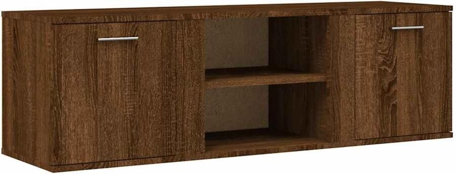 The Living Store Tv-meubel 120x34x37 cm bewerkt hout bruin eikenkleur Tv-meubel Houten Tv-meubel Bruine Eiken Tv-meubel Salontafel Kastje - Foto 2