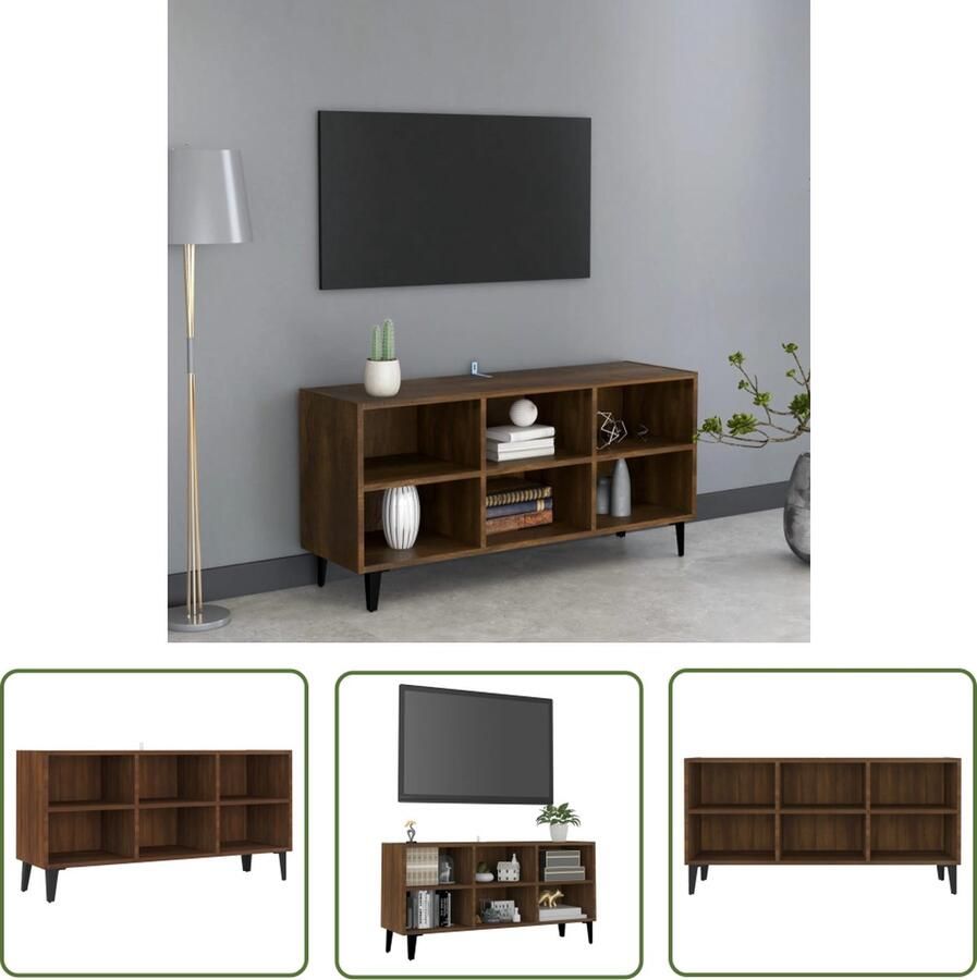 The Living Store Tv-meubel Chic Meubels Afmetingen- 103.5 x 30 x 50 cm Bruineiken Stabiel en stevig