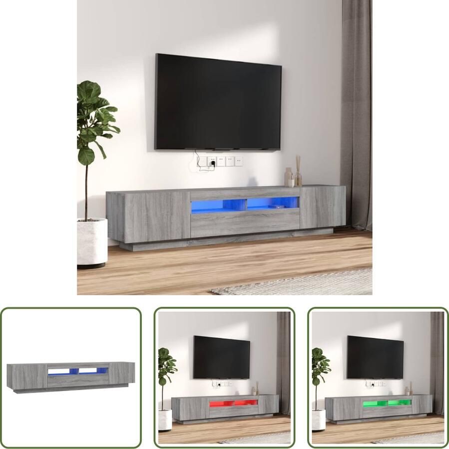 The Living Store TV-meubel Serie Praktisch materiaal 100 x 35 x 40 cm RGB LED-verlichting - Foto 2