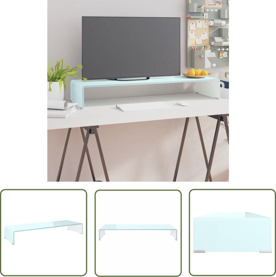 The Living Store TV-meubel Gehard Glas 90 x 30 x 13 cm Groen - Foto 2