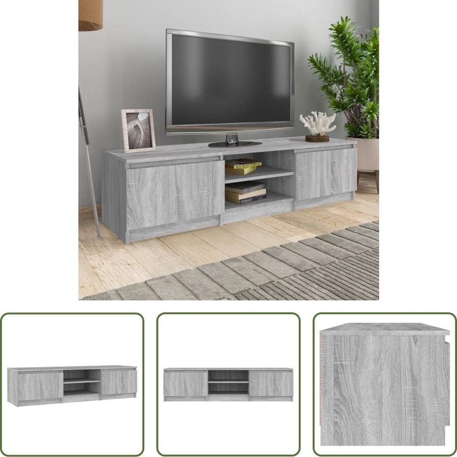 The Living Store TV-meubel grijs sonoma eiken 140 x 40 x 35.5 cm Praktisch en trendy - Foto 2