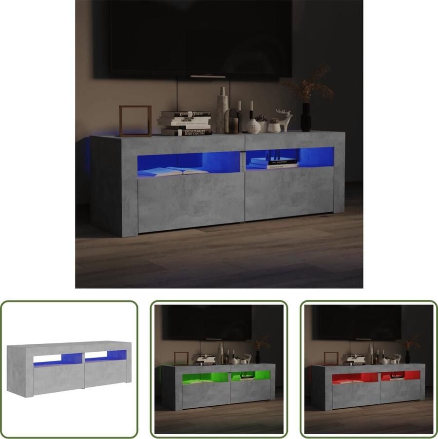The Living Store Tv-meubel Hifi-kast 120 x 35 x 40 cm Met RGB LED-verlichting - Foto 3