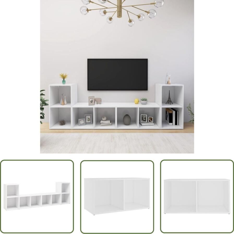 The Living Store TV-meubel Klassiek Wit 72 x 35 x 36.5 cm 2 vakken
