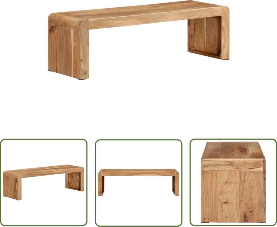 The Living Store Tv-meubel 110x33x33 cm massief acacoahout Tv-meubel Landelijke Stijl Acacia Hout Bruin Massief Hout - Foto 2