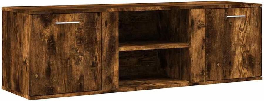 The Living Store Tv-meubel 120x34x37 cm bewerkt hout gerookt eikenkleurig Tv-meubel Houten Tv-meubel Bruine Tv-standaard Livingroom Furniture Salontafel - Foto 3