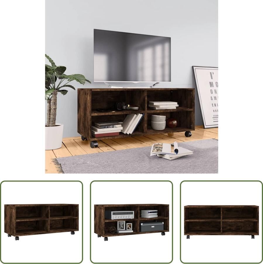 The Living Store TV-meubel Seriename Meubels 90 x 35 x 35 cm Gerookt eiken