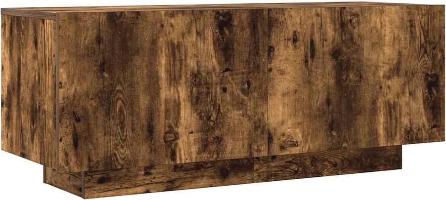 The Living Store Tv-meubel Praktisch bewerkt hout Gerookt eiken 100 x 35 x 40 cm Trendy design Tv-meubel Houten Tv-meubel Tv-stand Mediastand Bergruimte - Foto 3