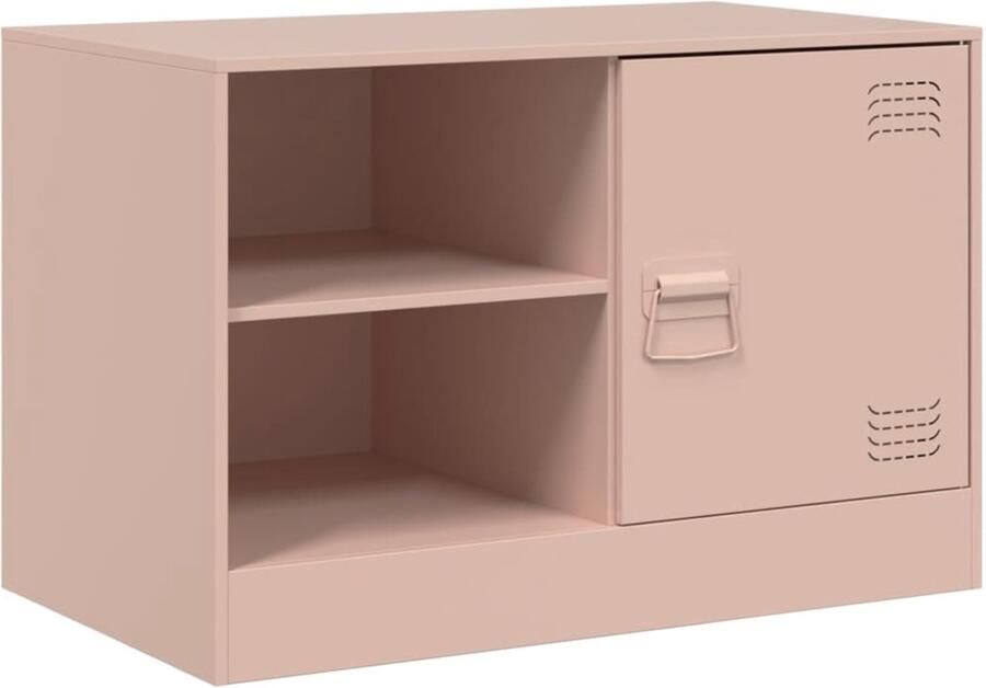 The Living Store Tv-meubel 67x39x44 cm staal roze TV-meubel Roestvrijstalen TV-kast Roze TV-standaard Salontafel Opbergkast - Foto 3