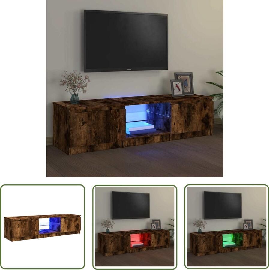 The Living Store TV meubel Serie Praktisch Hout 140 x 40 x 35.5 cm LED verlichting - Foto 2