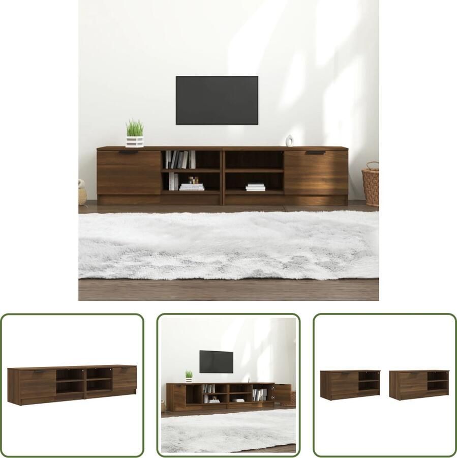 The Living Store tv-meubel Serie- Trendy groep- Tv-meubels Afmeting- 80x35x36.5cm Kenmerk- Bruineiken