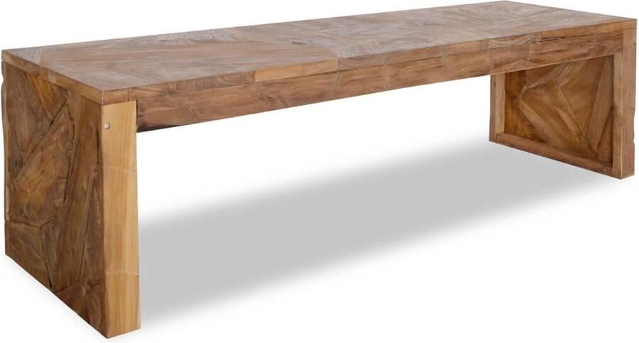 The Living Store TV-meubel Teakhout 110x60x38cm Verweerde afwerking