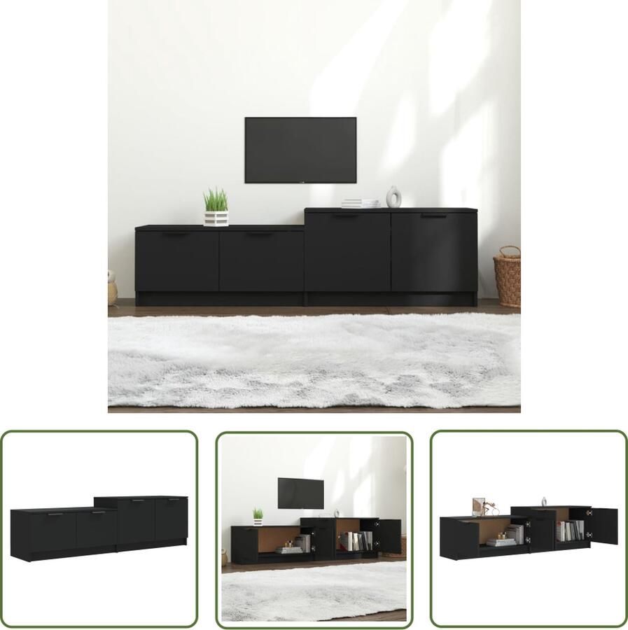 The Living Store TV-meubel Trendy Meubels Afmetingen- 158.5 x 36 x 45 cm Kleur- Zwart - Foto 2