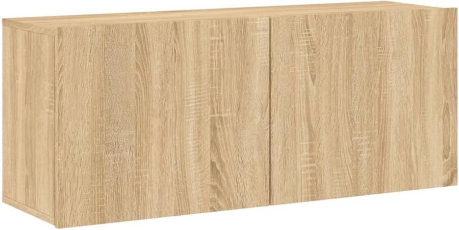 The Living Store Tv-meubel wandgemonteerd 100x30x41 cm sonoma eikenkleurig Tv-meubel Salontafel Houten Tv-standaard Decoratief Tv-meubel Sonoma Eiken - Foto 2