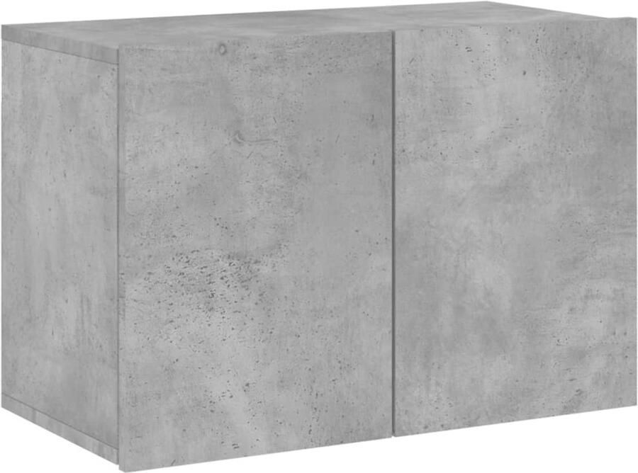 The Living Store Tv-meubel wandgemonteerd 60x30x41 cm betongrijs Tv-meubel Wandmontage Beton Grijs Houten Tv Kast Opbergruimte - Foto 2