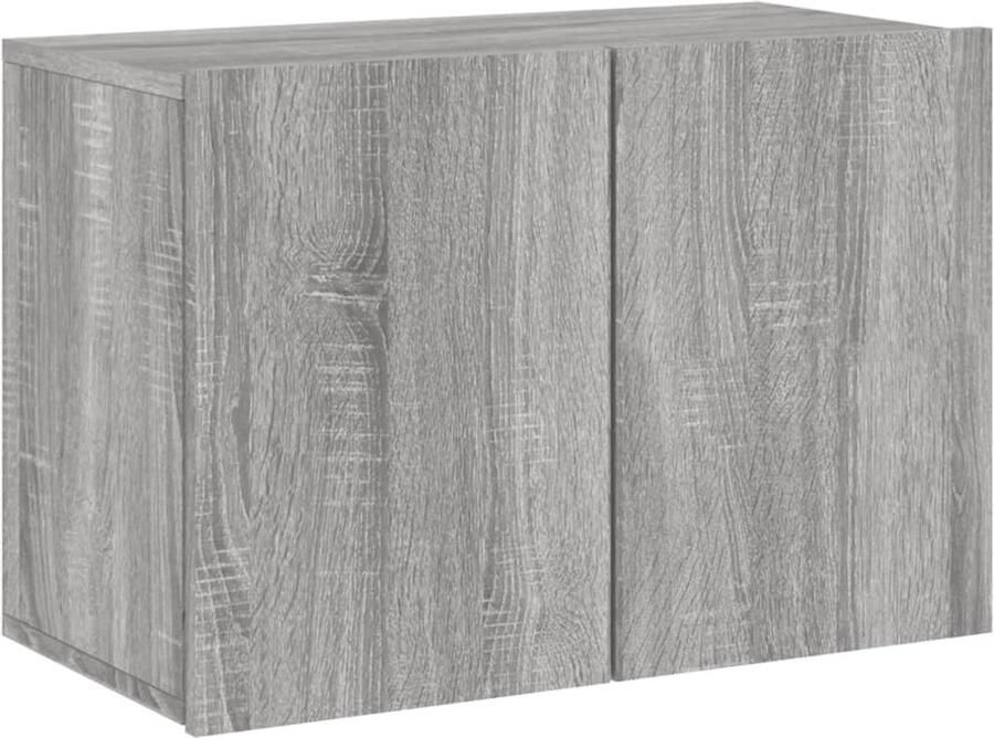 The Living Store Tv-meubel wandgemonteerd 60x30x41 cm grijs sonoma eikenkleurig TV-meubel Wandmontage Grijze TV Kast Houten TV-meubel Salontafel - Foto 2