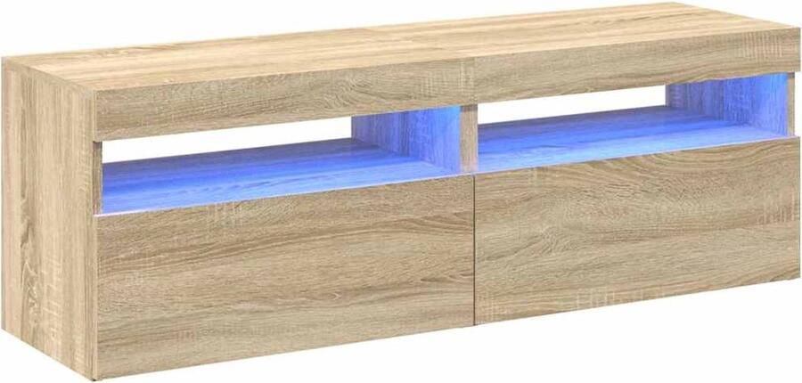 The Living Store TV-meubel serie Hifi-kast met LED-verlichting 60 x 35 x 40 cm Sonoma eikenkleur - Foto 3