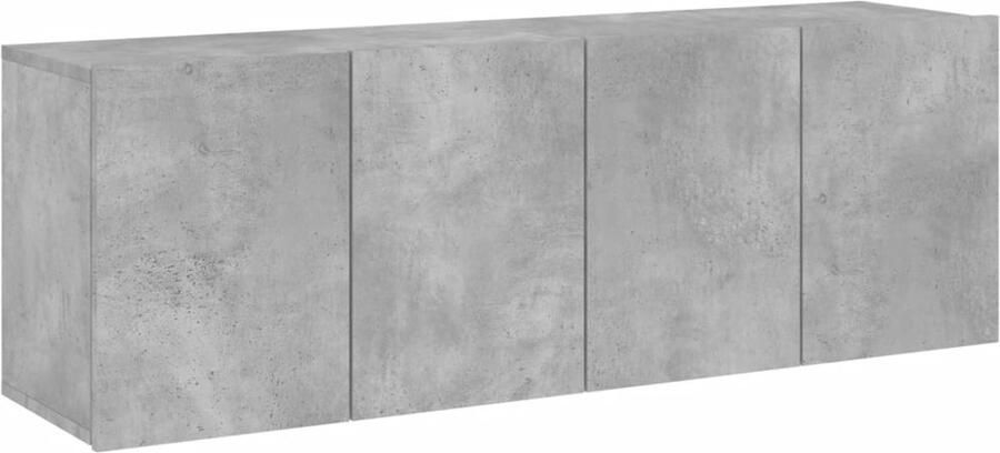 The Living Store Tv-meubels 2 st wandgemonteerd 60x30x41 cm betongrijs Tv-meubel Tv Kast Wandmontage Beton Grijs Houten Tv-meubel - Foto 5
