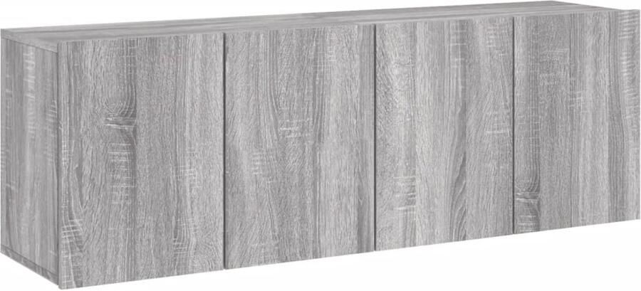 The Living Store Tv-meubels 2 st wandgemonteerd 60x30x41 cm grijs sonoma eiken Tv-meubels Wandmontage Grijze Tv Kast Houten Tv Stand Salontafel - Foto 2