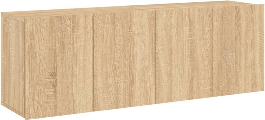 The Living Store Tv-meubels 2 st wandgemonteerd 60x30x41 cm sonoma eikenkleurig Tv-meubels Wandmontage Tv Kast Salontafel Houten Meubilair - Foto 3