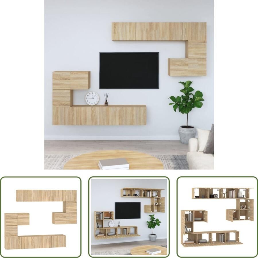 The Living Store TV-meubelset Sonoma eiken 30.5 x 30 x 30 cm (S) 60 x 30 x 30 cm (M) 80 x 30 x 30 cm (L) - Foto 2