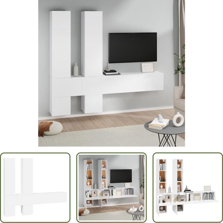 The Living Store TV-meubelset Wit 30.5 x 30 x 30 cm (S) 100 x 30 x 30 cm (M) 30.5 x 30 x 110 cm (L) - Foto 2