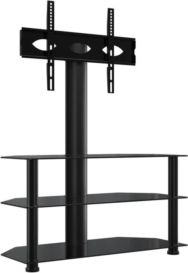 VidaXL The Living Store Tv-standaard hoek 3-laags voor 32-70 inch zwart Tv Standaard Tv Hoekstandaard Media Kast Televisie Meubel Tv Beugel - Foto 2
