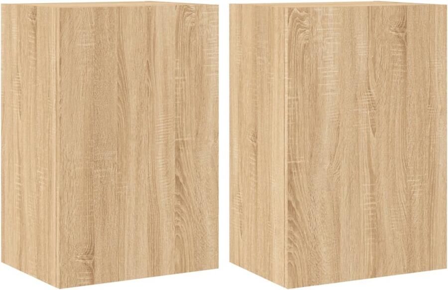The Living Store Tv-wandmeubels 2 st 40 5x30x60 cm hout sonoma eikenkleurig Tv-wandmeubel Tv-wandmeubels Zwevend Tv-meubel Tv-wandmeubel - Foto 2