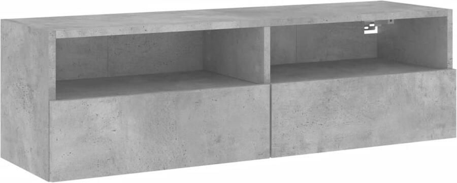 The Living Store Tv-wandmeubel 100x30x30 cm bewerkt hout betongrijs Tv Wandmeubel Tv Kast Beton Grijs Houten Tv Stand Zwevend Tv Meubel - Foto 2