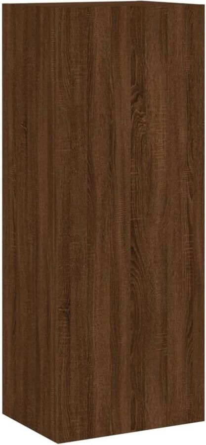 The Living Store Tv-wandmeubel 40 5x30x102 cm bewerkt hout bruin eikenkleur Tv-meubel Wandmontage Houten Tv-kast Bruine Eiken Kleur Opbergvakken - Foto 2