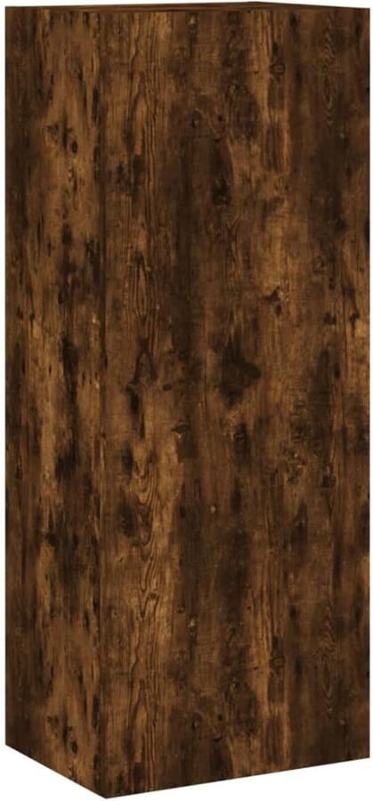 The Living Store Tv-wandmeubel 40 5x30x102 cm bewerkt hout gerookt eikenkleurig Tv-meubel Wandmeubel Opbergruimte Houten Tv-standaard Bruine Tv-kast - Foto 2