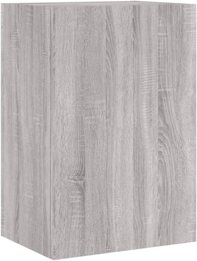 The Living Store Tv-wandmeubel 40 5x30x60 cm bewerkt hout grijs sonoma Tv-meubel Wandmontage Opbergruimte Houten Tv-standaard Grijze Tv-kast - Foto 2