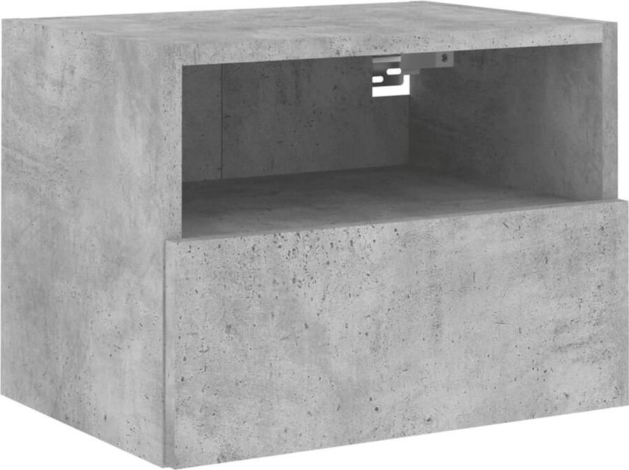 The Living Store Tv-wandmeubel 40x30x30 cm bewerkt hout betongrijs Tv-wandmeubel Tv-wandmeubels Zwevend Tv-wandmeubel Media-wandmeubel - Foto 2