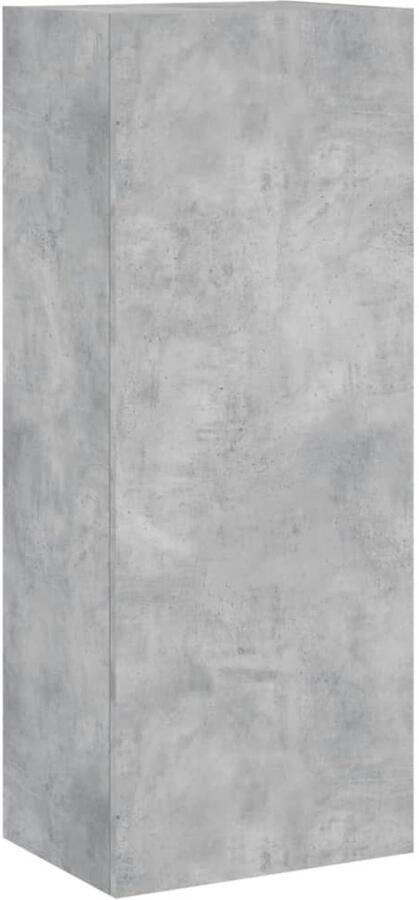 The Living Store Tv-wandmeubel 40 5x30x102 cm bewerkt hout betongrijs Tv-meubel Wandmontage Tv-kast Opbergvakken Betongrijs - Foto 2