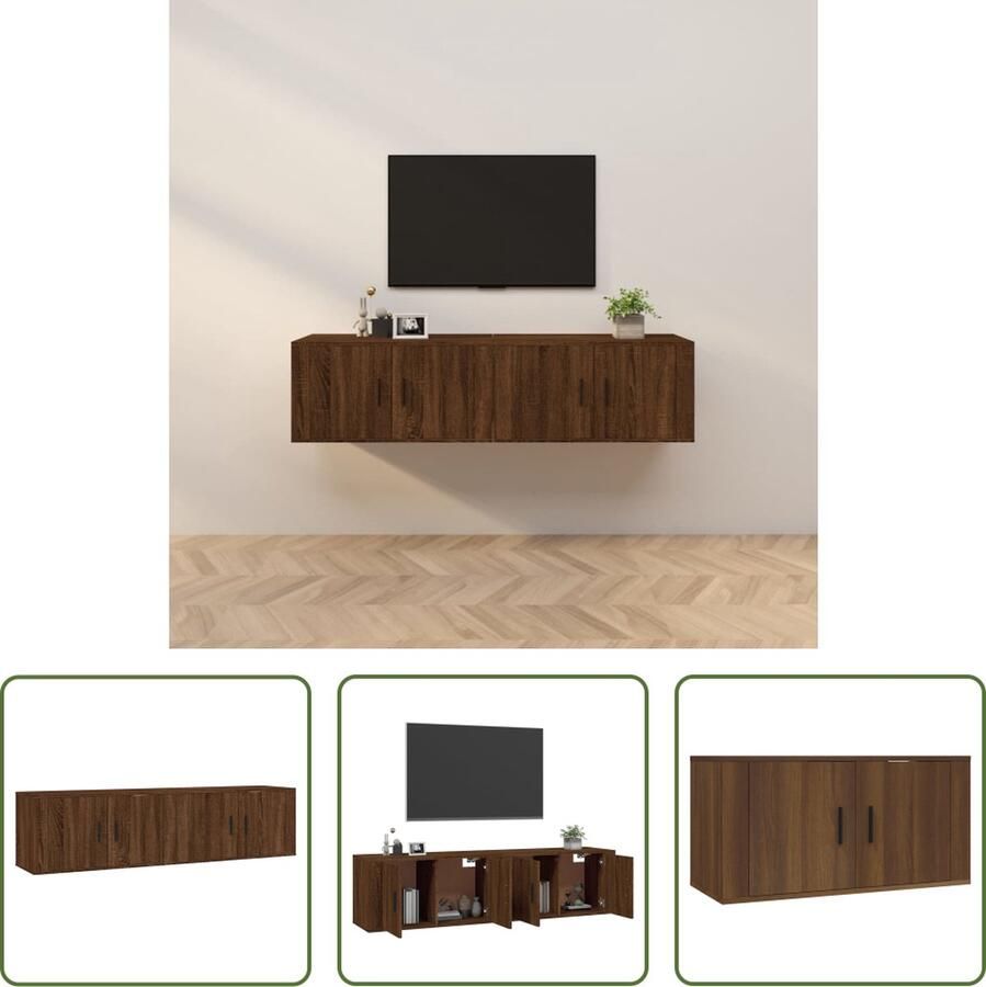 The Living Store TV-wandmeubel Serie- Tv-meubel 80 x 34.5 x 40 cm Duurzaam wandgemonteerd - Foto 2