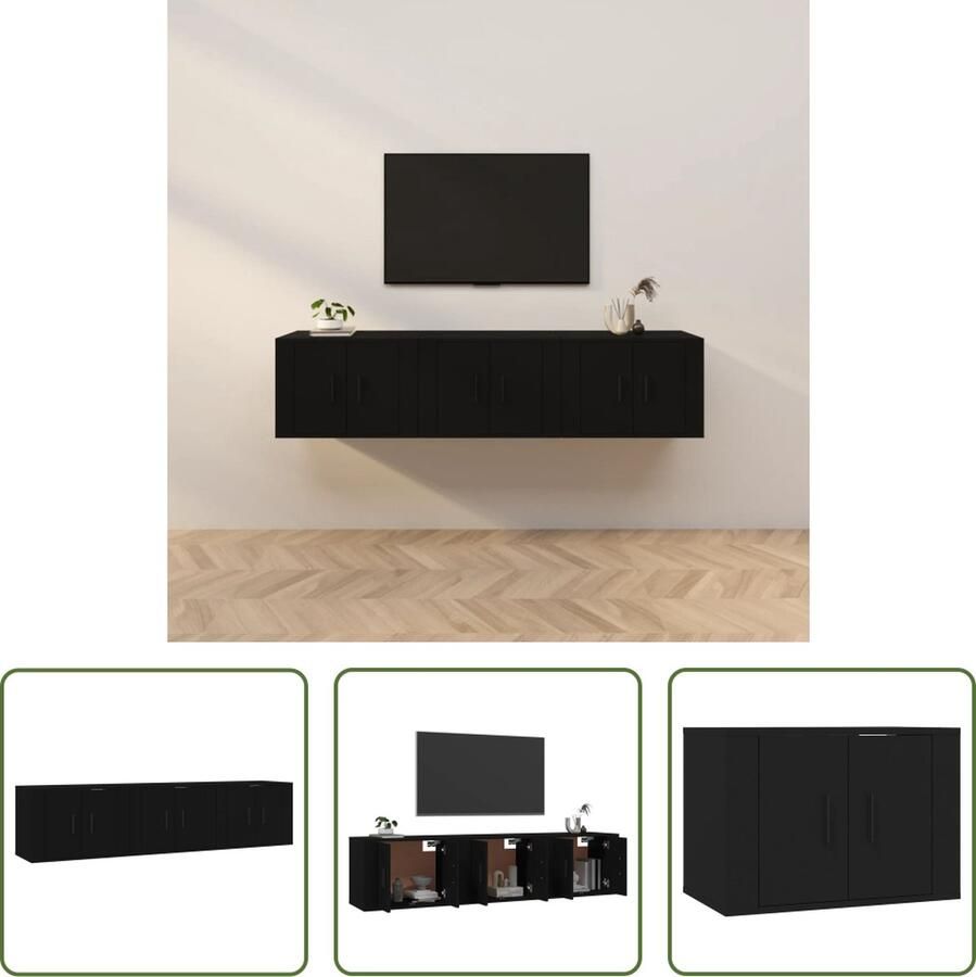 The Living Store Televisiewandmeubel Serie TV-kast 57x34.5x40 cm wandgemonteerde functie - Foto 2