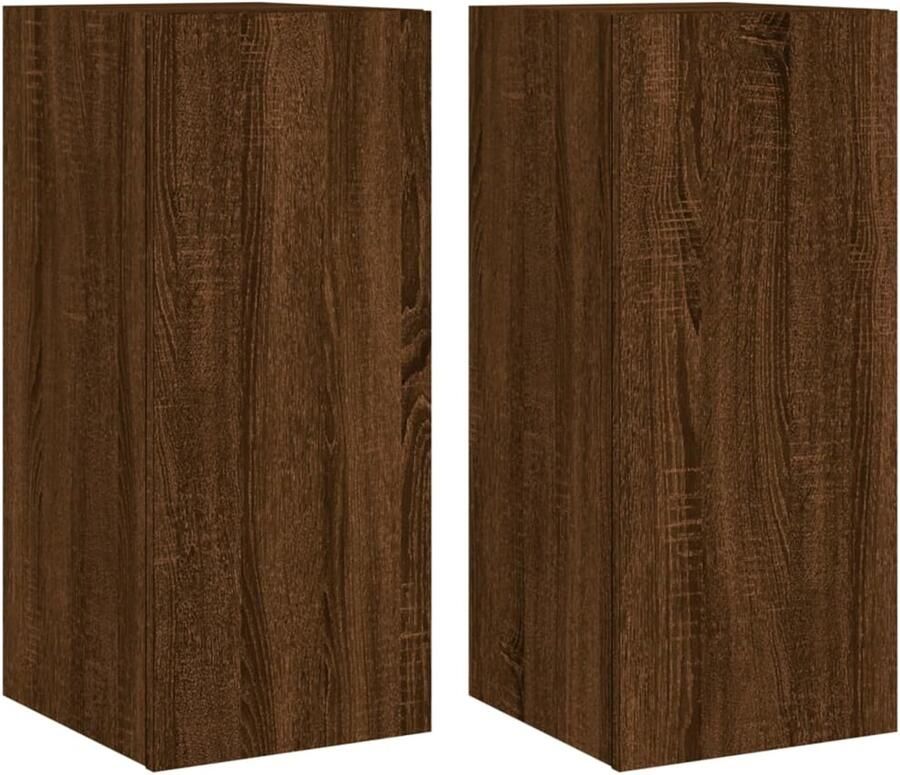 The Living Store Tv-wandmeubelen met LED 2 st 30 5x35x70 cm bruin eikenkleur Tv-wandmeubel Tv-wandmeubelen Zwevend Tv-meubel Tv-wandmeubel - Foto 2