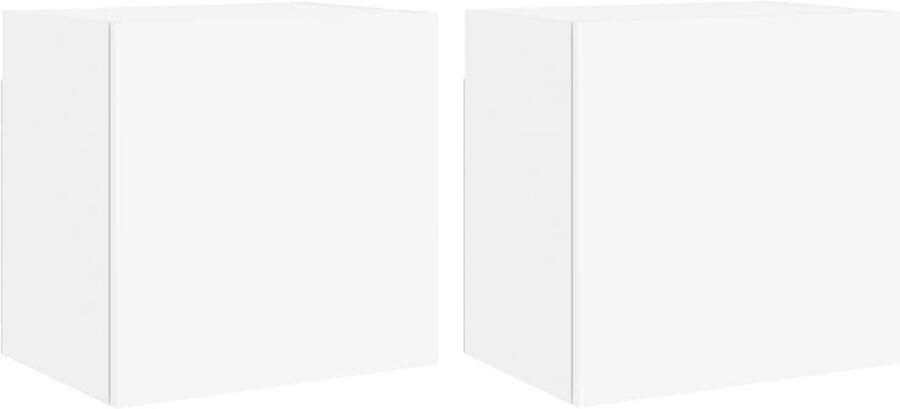 The Living Store Tv-wandmeubels 2 st 40 5x30x40 cm bewerkt hout wit Tv-wandmeubel Tv-wandmeubels Zwevend Tv-meubel Tv-wandmeubel - Foto 4