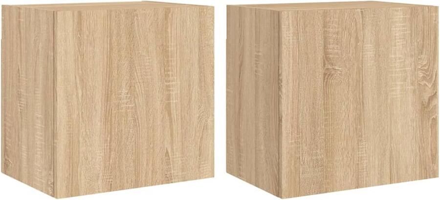 The Living Store Tv-wandmeubels 2 st 40 5x30x40 cm hout sonoma eikenkleurig Tv-wandmeubel Tv-wandmeubels Zwevend Tv-meubel Tv-wandmeubel - Foto 2