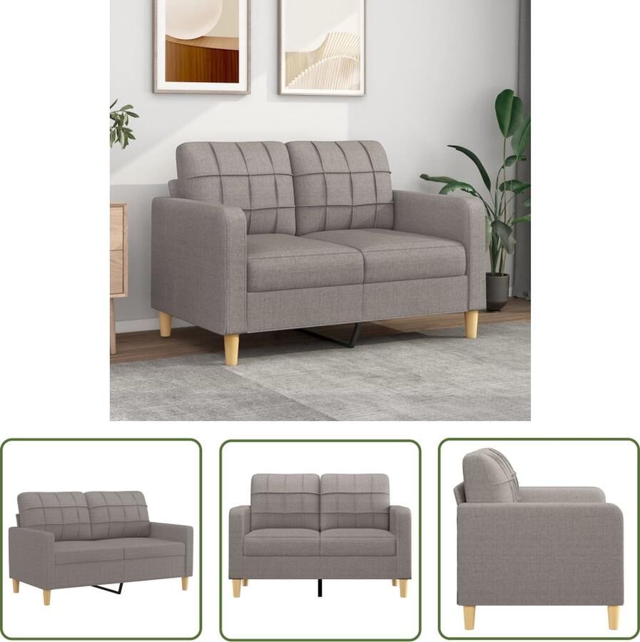 The Living Store Bank 2-zits Stof Taupe 138x77x80cm Duurzame stof Stevig frame Tweezitsbank Banks Kopen Lounge Meubels Stoffen Bank Taupe Bank
