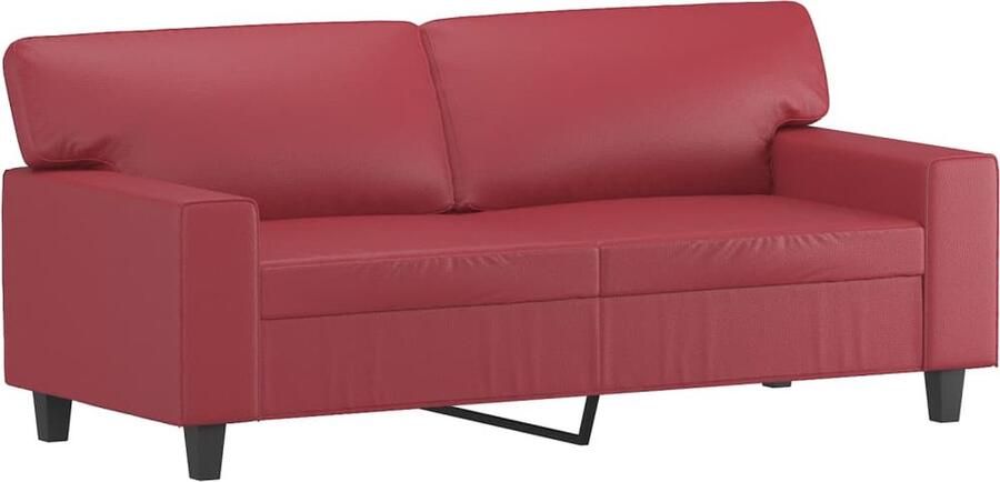 The Living Store Tweezitsbank 140 cm kunstleer wijnrood Tweezitsbank Kunstleder Sofa Rode Bank Salonbank Lounge Bank - Foto 2
