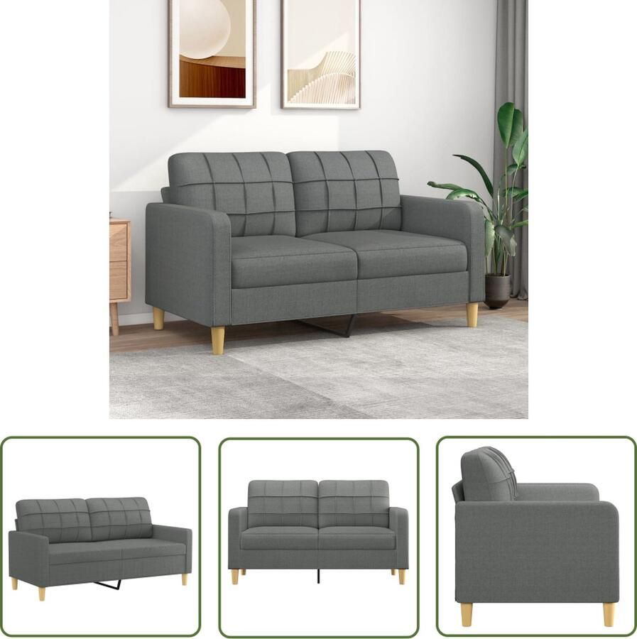 The Living Store Bank 2-zits Donkergrijs 158x77x80 cm Duurzame stof Stevig frame Tweezitsbank Donkere Bank Banks Kopen Lounge Meubels Woonkamermeubel