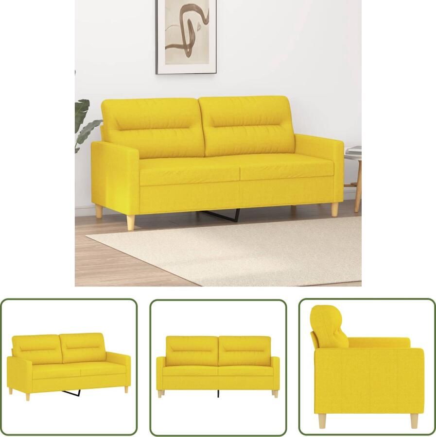 The Living Store 2-zitsbank lichtgeel 158 x 77 x 80 cm duurzame stof stevig frame Tweezitsbank Sofa Banks Kopen Geel Sofa Lounge Meubilair