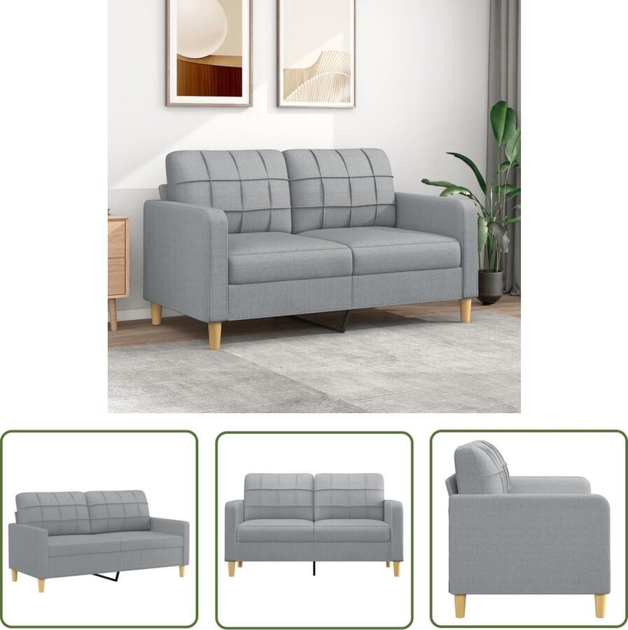 The Living Store 2-zitsbank Lichtgrijs 158 x 77 x 80 cm (B x D x H) Ademende stof Stevig frame Comfortabele zitting Tweezitsbank Sofa Banks Kopen Lounge Meubilair Grijs Sofa