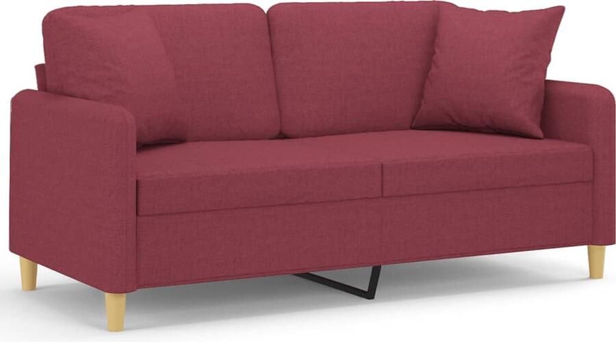The Living Store Rode 2-zitsbank 158 x 77 x 80 cm Comfortabele Zitervaring Tweezitsbank Rode Bank Bankstellen Lounge Meubilair Stoffen Bank - Foto 2